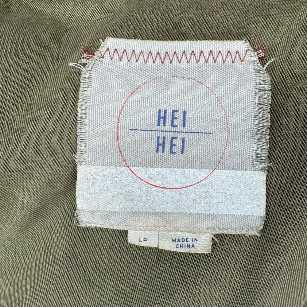 Anthropologie Hei Hei Green Marais Eyelet Anorak Utility Jacket L - Picture 8 of 9